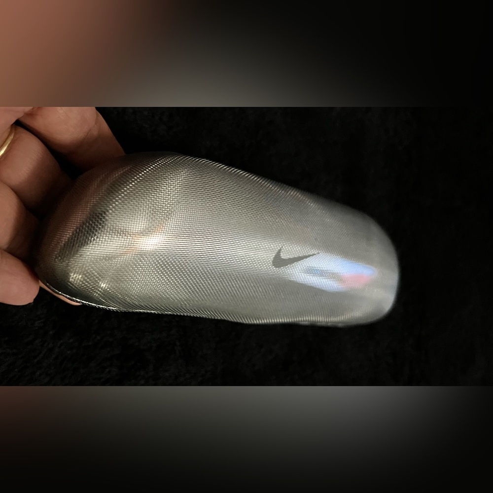 Vtg. Nike Sunglass/Eyeglass Case, Silver Metalic Clamshell Hard Case, CASE ONLY